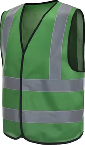 Logotipo personalizable Chaleco DE SEGURIDAD reflectante verde de alta visibilidad Chaqueta de tráfico con cierre de cremallera de poliéster multibolsillo para mejorar - Product Image 4