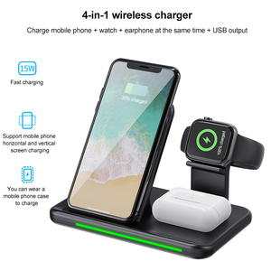 AliExpress <span class=keywords><strong>Ama</strong></span> zon-Soporte multifuncional Cuatro en Uno, cargador inalámbrico <span class=keywords><strong>de</strong></span> 15W, auriculares portátiles, cargador <span class=keywords><strong>de</strong></span> reloj - Product Image 5