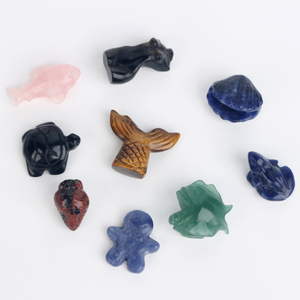 Venta al por Mayor de Cristales Naturales Tallados a Mano, Mini Figuras de Animales de Cuarzo Rosa para Sanación - Product Image 1
