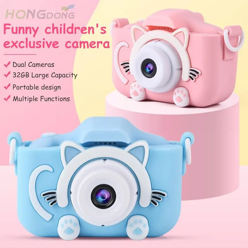 Leuke Cartoon Kinderen Camera Leuke Digitale Pgoto Ingebouwde Games 2.0 Inch 1200W X 5S Kinderen Fotocamera
