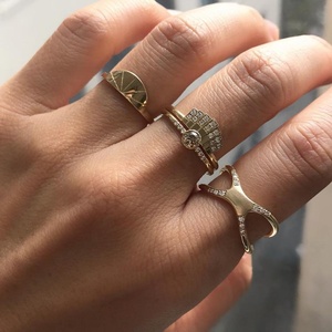 Fashionable Jewelry Thin Gold Plated Stainless Steel <strong>Moon</strong> <strong>Ring</strong> - Product Image 6