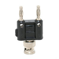 Double fiche banane 4mm Laiton nickelé vers connecteur BNC mâle Adaptateur coaxial Convertisseur