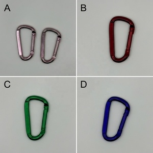 Mousquetons en fer en forme de D avec crochet à ressort, porte-clés de haute qualité, applications variées, plusieurs couleurs - Product Image 1