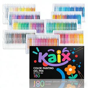 Set di 12 Penne Gel Glitterate KAIX per Disegno Scintillante e Colorazione, Penne Metalliche Lucide da 1.0mm per Scrapbooking e Journaling Fai-da-Te - Product Image 1