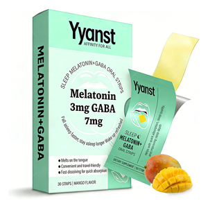 Tiras Orales de Melatonina y GABA para Adultos OEM/ODM, Ayuda para Dormir, Sin Azúcar, Suplemento Dietético, para Dormirse Más Rápido y Permanecer Dormido por Más Tiempo - Product Image 1