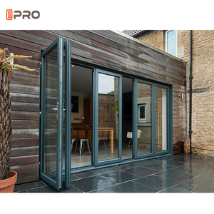 APRO <span class=keywords><strong>Porte</strong></span> en accordéon pliante extérieure en aluminium sans cadre Portes insonorisées <span class=keywords><strong>Porte</strong></span> pliante en aluminium pour patio et verre - Product Image 3