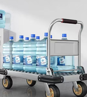 Chariot mobile de laboratoire à quatre roues 120x80cm en acier argenté avec roues dorées de 8 pouces, chariot de manutention, cage de transport logistique, outils à roulettes