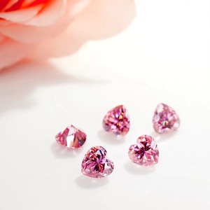<strong>Loose</strong> Pink HPHT Synthetic Lab Grown <strong>Diamonds</strong> <strong>Excellent</strong> Heart Cut VVS2 Clarity White <strong>Diamonds</strong> - Product Image 1