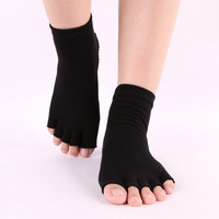 Chaussettes de yoga à bout ouvert pour femmes, respirantes en coton, à cinq doigts, pour Pilates, longueur cheville, antidérapantes, écologiques, collection automne