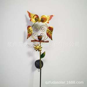 Pluviomètre solaire en forme de hibou, lumière de jardin LED, décoration extérieure avec panneau solaire, autoportant, résistant à l'eau - Product Image 2