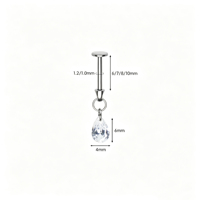 Pendentif étoile multicolore ASTM F136 en titane, style punk, clou de nez, boucles d'oreilles clous, incrusté 5A, pour mariage et fête