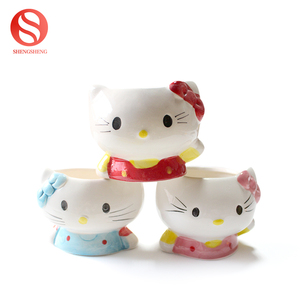 Personnalisé dessin animé Bonjour Kitty belle chaton décoration de jardin en céramique <span class=keywords><strong>pots</strong></span> de plantes - Product Image 6