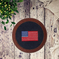 Tapis de tasse de bouteille de drapeau américain noir personnalisé
