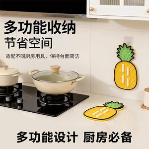 Silicone Pineapple <b>Pot</b> <b>Lid</b> Mat Heat Insulation Drain Rack Multi Functional Desktop Placemat Cutting Board Coaster - Product Image 4