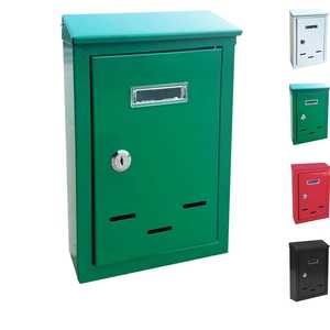 Boîte aux lettres moderne en métal 18,5x6x27 cm, couleur blanche, murale, avec serrure et fente pour usage extérieur - Product Image 6