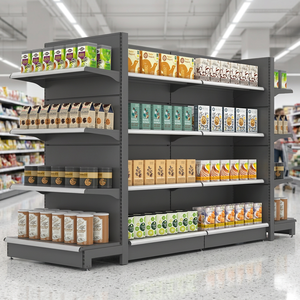 Estante Metálico de Doble Cara con 6 Niveles para Exhibición de Snacks en <span class=keywords><strong>Tiendas</strong></span> de Abarrotes y Supermercados - Product Image 1