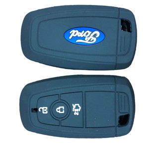 Housse de protection en silicone Fu+ pour clé de voiture, trois boutons, télécommande intelligente, noire, anti-chute, résistante à la corrosion, pour clés de véhicule - Product Image 5