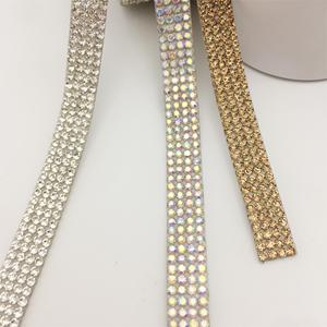 Sinrong Tự Dính Pha Lê Kim Cương Ribbon Trim Tấm Bling Rhinestone Băng Cho Giày Thủ Công Mỹ Nghệ Trang Trí Thủy Tinh Căng - Product Image 5