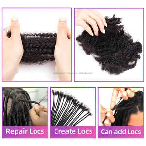 BLT-Cabello 100% humano <span class=keywords><strong>afro</strong></span> rizado a granel para extensiones de cabello, color negro natural, alta calidad - Product Image 3