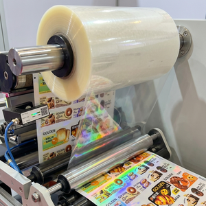 <span class=keywords><strong>Film</strong></span> de lamination à froid PET auto-adhésif holographique transparent à haute transparence pour étiquettes cosmétiques - Product Image 1
