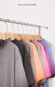 男性用半袖男性用100% コットンヴィンテージTシャツハイウェイトストリートスタイル - Product Image 2