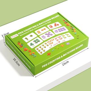 Juego de aprendizaje matemático de madera con tablero de diez cuadrículas para actividades de suma y resta, conteo y emparejamiento con clavijas - Product Image 6