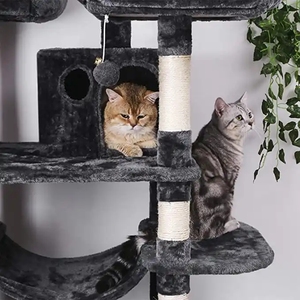Sisal tırmalama mesajları ile özelleştirilebilir ahşap kedi ağacı kulesi Perches hamak kınamak kediler köpekler sahip hayvan desen Pet House - Product Image 4