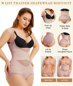 Body moldeador de malla de busto abierto <span class=keywords><strong>para</strong></span> mujer, entrenador de cintura con Control de barriga, <span class=keywords><strong>bragas</strong></span> levantadoras de glúteos, moldeador de Cuerpo Adelgazante - Product Image 4