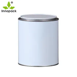 Lata de lata para embalagem de tinta com tampa de alavanca redonda 1L impressa personalizada evita ferrugem