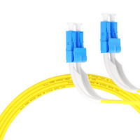 Câble de brassage fibre optique 1m (3ft) 2 fibres LC UPC Duplex vers LC UPC Duplex Monomode (OS2) Riser (OFNR) 2.0mm à gaine serrée Jaune