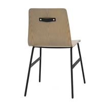 Chaise de salle à manger moderne et durable en contreplaqué courbé avec structure métallique pour restaurant, café, projet de restaurant de hamburgers