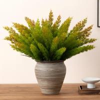 Tanaman Hias Asparagus Densiflorus Buatan, Daun Poliester Simulasi, Tahan UV, Dekorasi Lanskap Dalam Ruangan