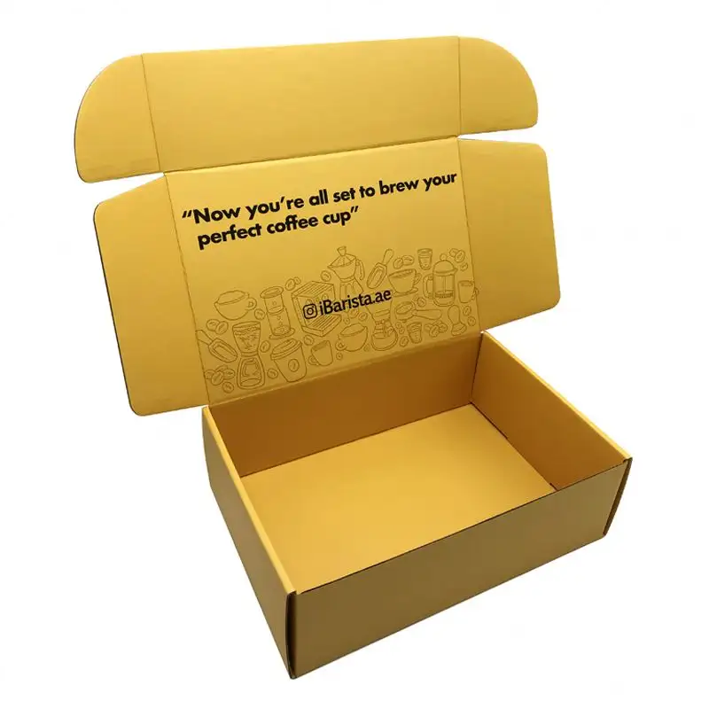 Papelão amarelo de luxo personalizado, lanche, doces, chá, caixas de presente