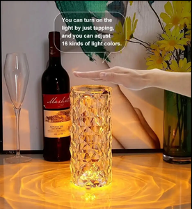 Lampe de chevet en cristal Rose Touch pour intérieur, <span class=keywords><strong>rechargeable</strong></span> par USB, LED RGB, E26, à intensité variable, alimentée par batterie, veilleuse - Product Image 5