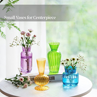 Vase de table moderne en verre borosilicate transparent, pour fleurs courtes, petites roses, décoration de mariage et de maison, couleur personnalisable