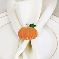 Anneau de serviette citrouille élégant orange et vert pour la décoration de table