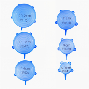 Ensemble de 6 couvercles de conservation alimentaire en silicone, couvercles réutilisables pour bols et assiettes pour réfrigérateur et préparation des repas - Product Image 2