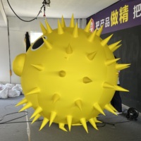 Modèle gonflable géant de poisson-bouffant jaune pour la décoration commerciale, la publicité et les grands événements