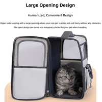 Nouveau Sac de Transport Pliable Respirant Grande Capacité pour Chien et Chat Oxford - Sac à Dos de Voyage Portable à Double Bretelle Couleur Unie Compatible Voiture