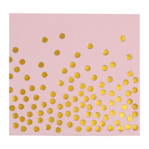 Pink Gold Foil Polka Dot Paper Napkins 330mm Disposable <b>Wedding</b> Party Supplies - Product Image 5