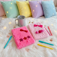 Carnet en peluche en forme d'étoile et de nœud, rose, motif cœur et étoile, de haute qualité, mignon et créatif, pour filles, vente en gros d'usine