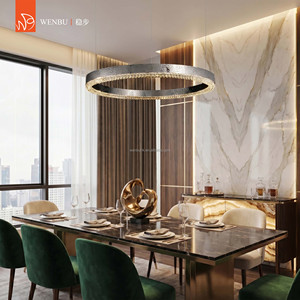 Luxury <b>Chandelier</b> Ring Honeycomb stainless steel+K9 crystal Mirror <b>Chrome</b> Dining Room - Product Image 2
