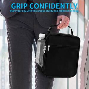 Grand sac isotherme pour le déjeuner avec doublure en aluminium épais, sac isotherme portable pour le travail, les pique-niques et les cadeaux promotionnels - Product Image 3