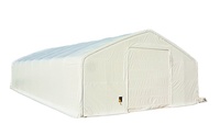 Abri de rangement pour garage extérieur GS avec structure en acier galvanisé et tissu PVC toutes saisons