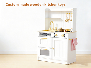 Juego de Cocina de Madera Personalizable con Efectos Acústicos y Ópticos, Juguetes de Imitación para Niños - Product Image 2