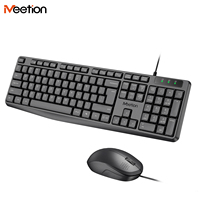 Meetion C235 Economic USB 104 Keys Full Size Wired Keyboard and Mouse Set Combo Suitable for Business Office Laptop