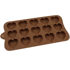 细胞心形硅胶巧克力模具糖果糕点模具软糖烘焙蛋糕装饰工具moule硅胶糕点
