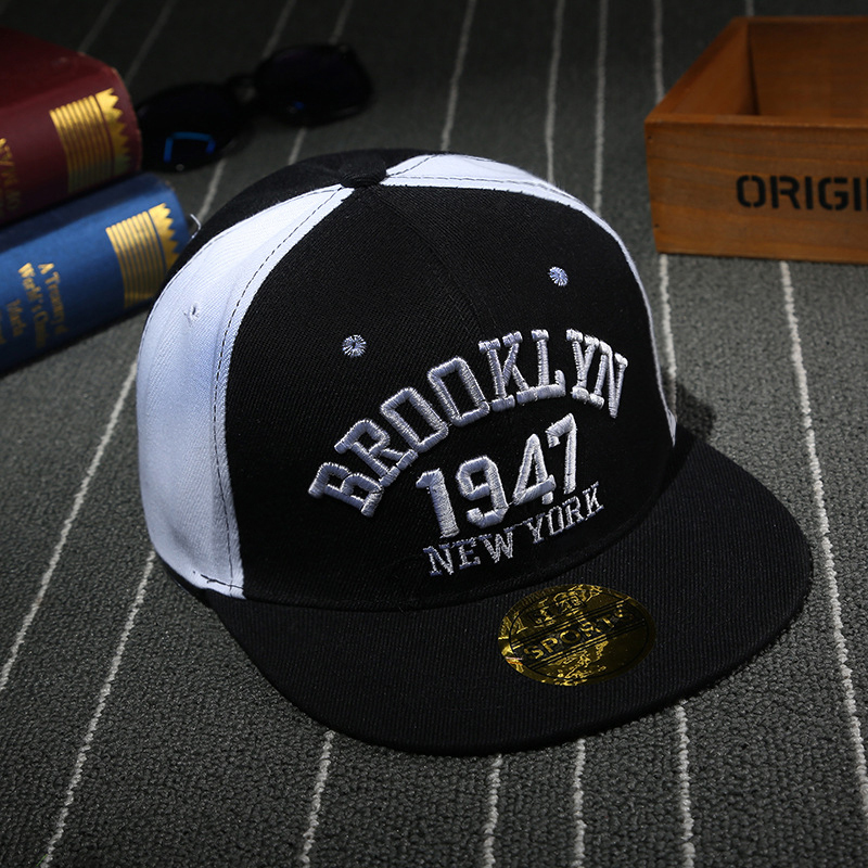 1947 BROOKLYN Hip Hop Custom Logo Baseball Cap Flat Brim Corduroy