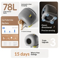 Bac à litière intelligent pour chat, contrôle par application, entièrement automatique, extra-large, anti-éclaboussures, en ABS, forme sphérique, sans espace intérieur