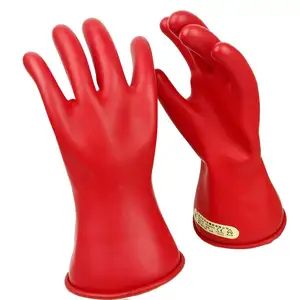 Luvas de mão de tamanho diferente, arco flash tamanho de segurança elétrica 10 11 "vermelho preto